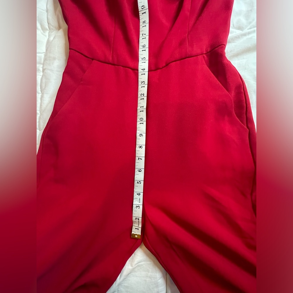 Red Slit Jumpsuit - Picture 12 of 14